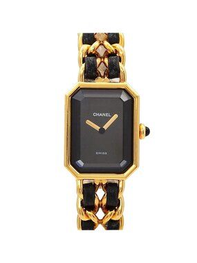 Chanel Premiere L Vintage Watch Black Gold
